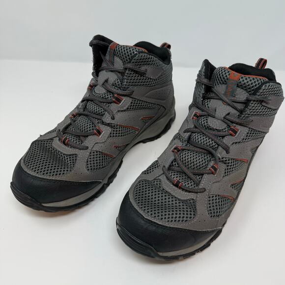 Columbia Boots Men's 9 Grey Orange Omnigrip Hiking Boot Outdoor Adventure Gear - Picture 2 of 10